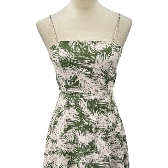 Lulu's Leaves in the Breeze Green Leaf Print Backless Smocked Strappy Midi Dress - Picture 7 of 13
